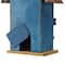 Glitzhome® 10.25" Retro Blue Distressed Flower Birdhouse